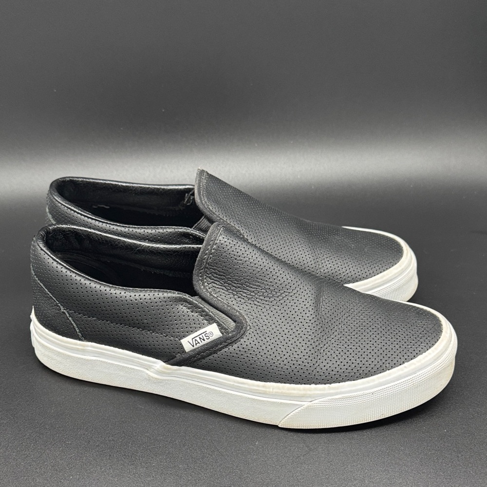 Vans Men's Perforated Black Slip-On Loafers Sz 5.5 (Women’s 7)